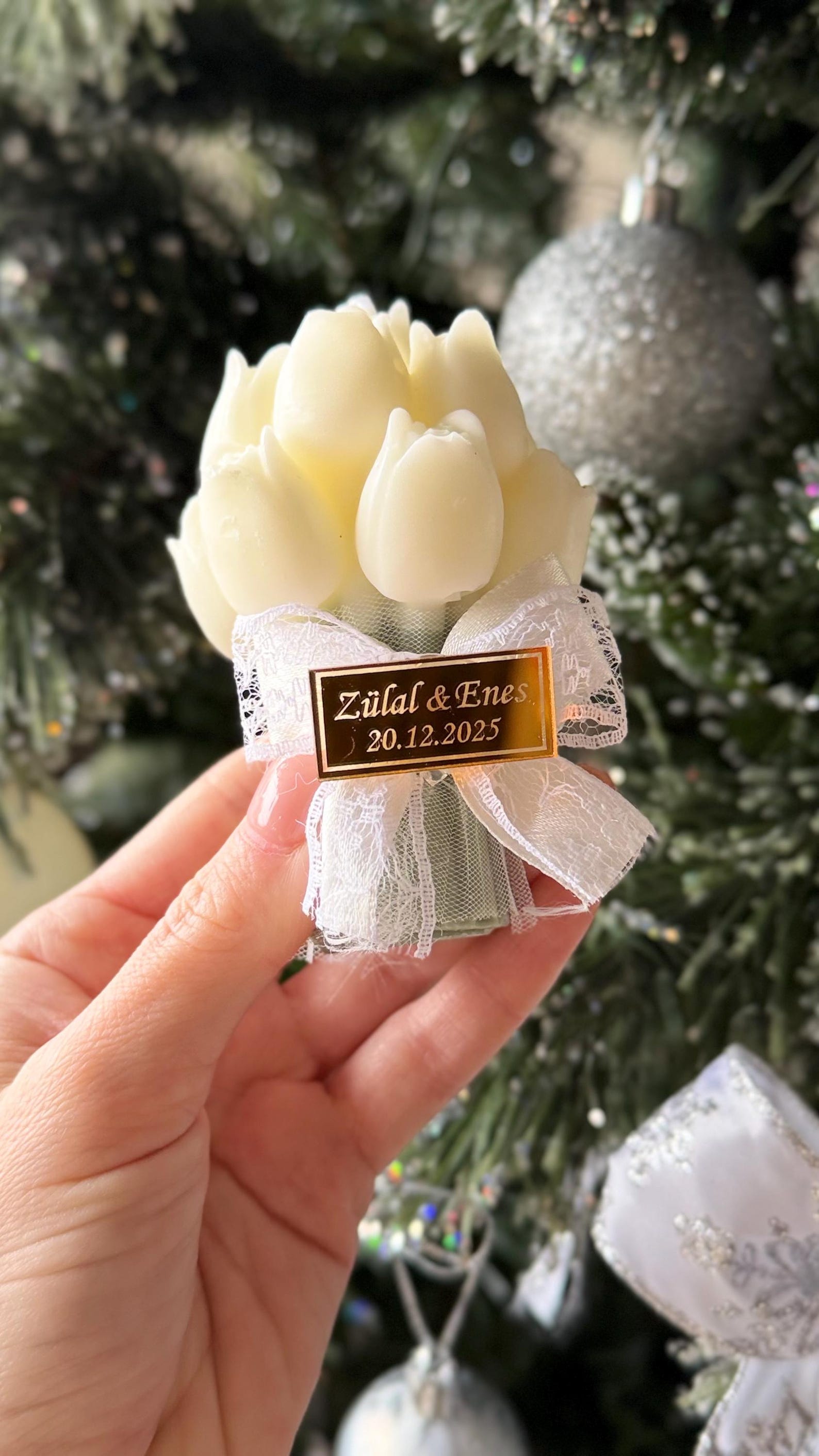 Personalized Tulip Bouquet Soy Candle Favors • Wedding, Bridal Shower ...