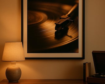 Vintage Vinyl Record Wall Art Print | Retro Turntable Decor | Music Lover Gift | 12×18 Digital Download | Retro Home Wall Decor