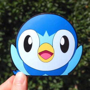 Pegatina de Piplup Peeker - Pokémon adorable, vinilo laminado impermeable, pingüino