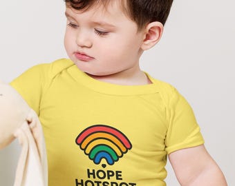 Hope Hotspot Infant Bodysuit (Baby One-Piece) | Positive Message | Anti Doomscrolling | Soft Cotton | 3M–24M