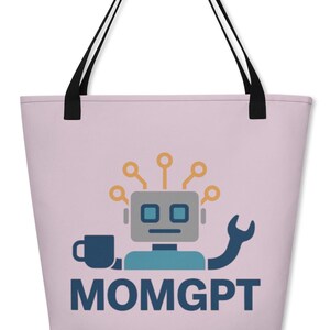 Large All-Over Print Tote Bag: Tech Lover's Beach Bag