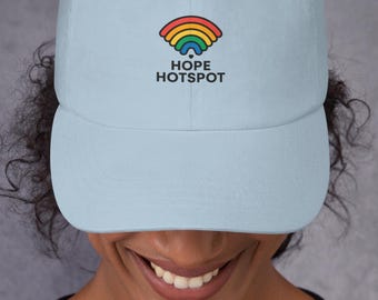 Hope Hotspot Adjustable Dad Hat | Baseball Cap | Positive Message | Low-Profile Cotton Twill | Unisex