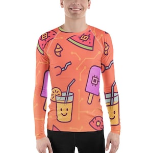 Cyber chic Ice Cream Rash Guard: UPF 50+ Long Sleeve Swim Shirt