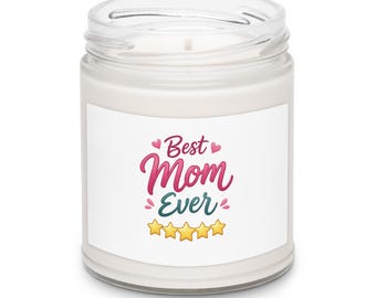 Vela "La mejor mamá del mundo" / Vela de soja / Elige tu aroma / Regalo para el Día de la Madre / Mamá cinco estrellas / Regalo de vela aromática