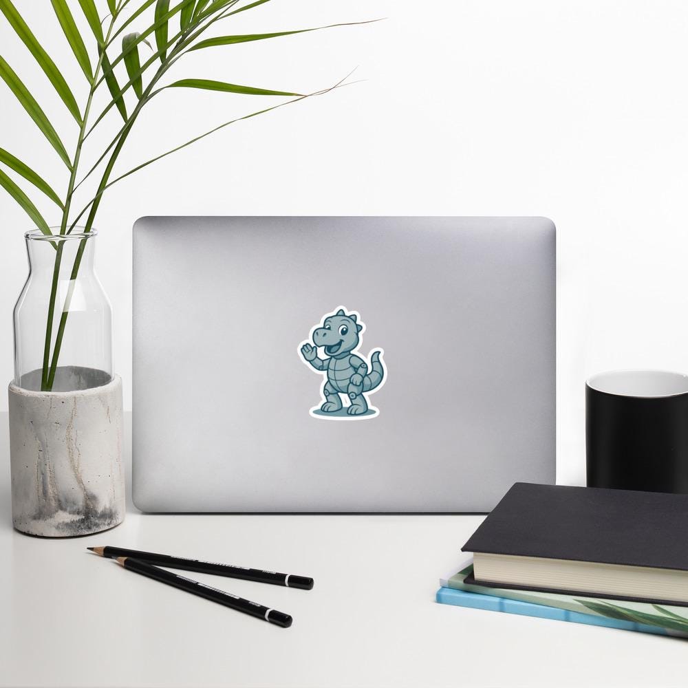 Sticker | Cute Animal Bubble-free Sticker | Robot Dinosaur Bubble-free ...