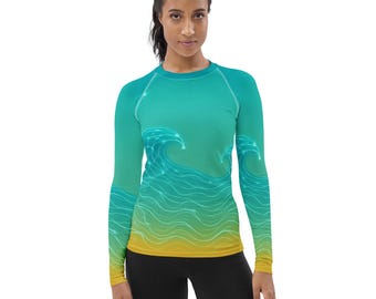 AI Wave Rash Guard: UPF 50+ Langarm-Schwimmshirt