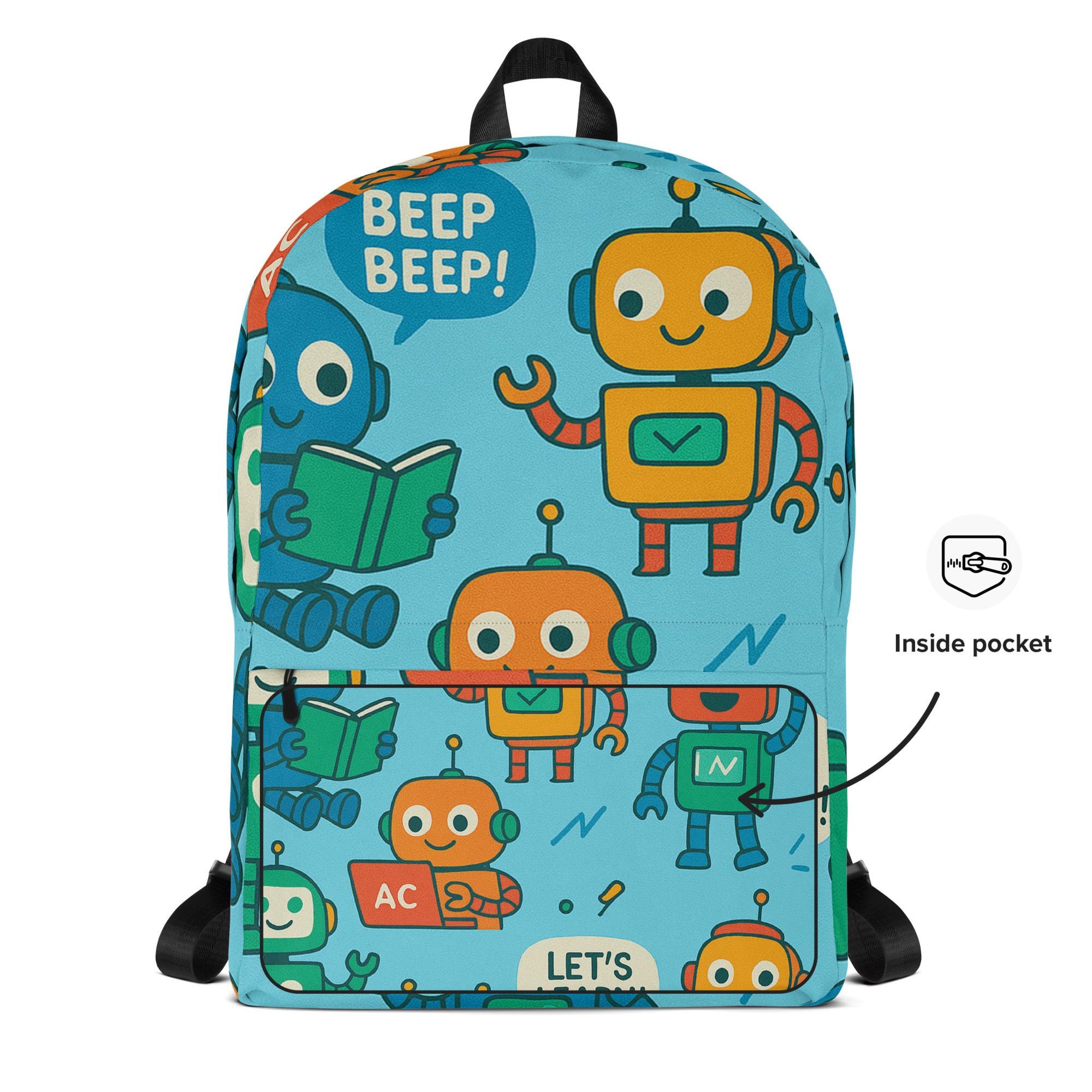 Robot Buddies Kids Backpack – Colorful Back-to-school Bag for