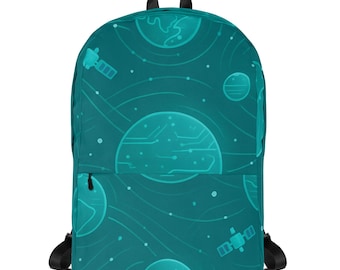 Futuristic Galaxy Backpack: Digital Space Design, Tech-Inspired Laptop Bag