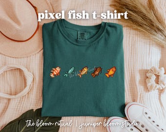 Przytulna koszulka z motywem pikselowym i klimatem rybaka | przytulny prezent dla graczy