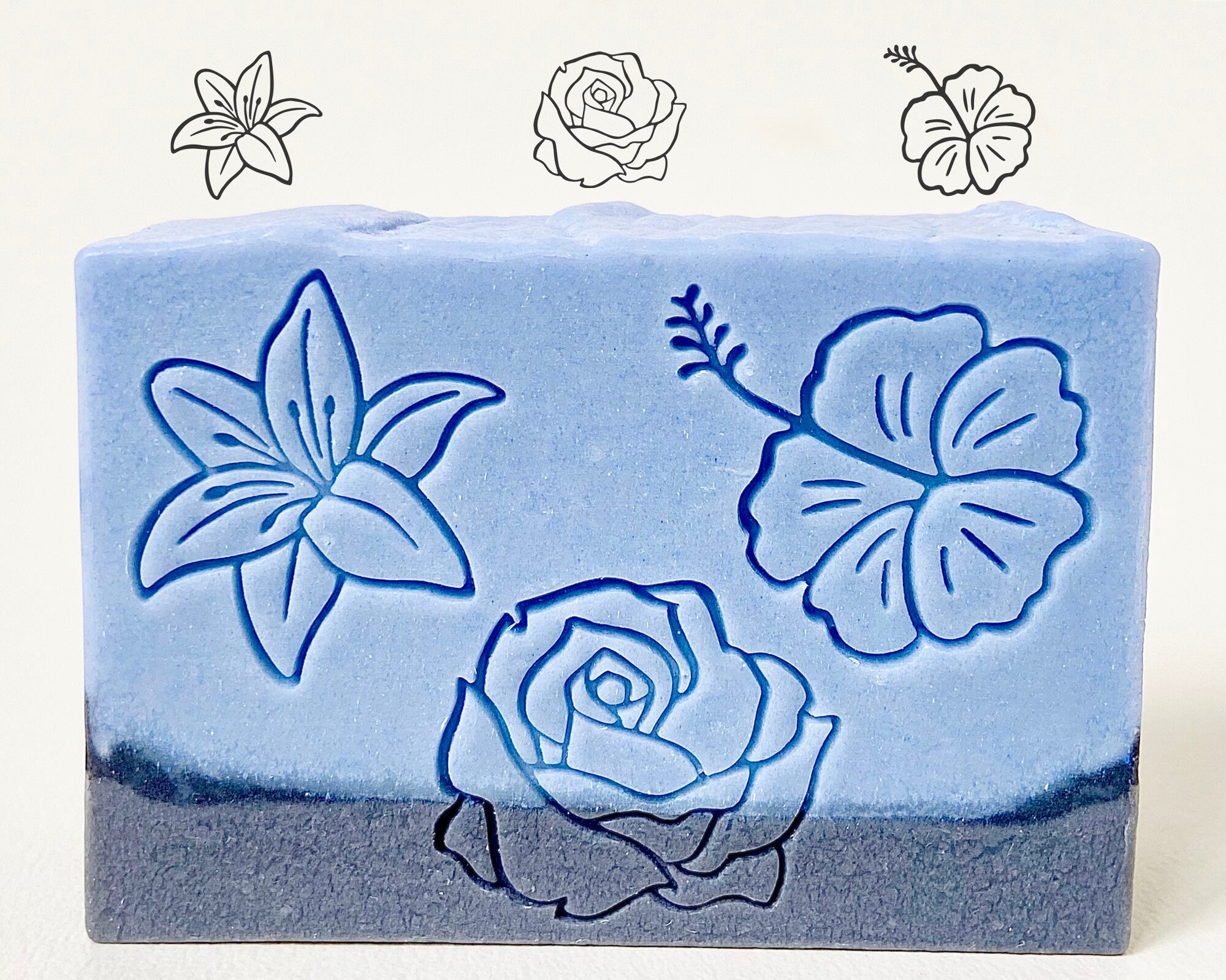 For You With Flowers / Dragonfly and Flowers Acrylic Soap Stamp / Cookie  Stamp / Clay Stamp/fondant Stamp/pottery Stamp 