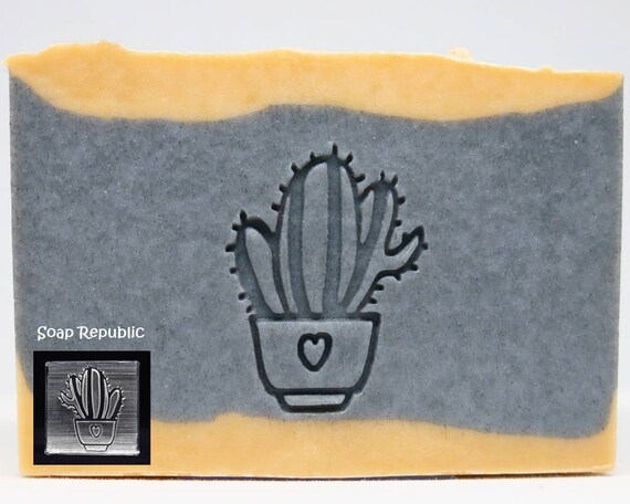 S012 Cactus with Text Mint Garden Soap Stamp Handmade Cookie Stamp Resin Stamp