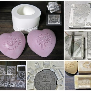 Happiness with Handmade Soap Acrylic Soap Stamp/Cookie Stamp/Clay Ceramics Pottery Stamp image 8