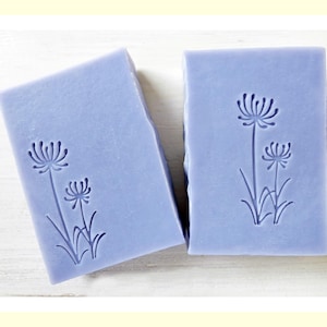 Timbro per sapone acrilico con denti di leone di fiori selvatici / timbro per biscotti / timbro di carta / timbro di ceramica in argilla