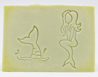 Mermaid Tail / Mermaid Acrylic Soap Stamp/Cookie Stamp/Paper Clay/Clay Ceramics Pottery Stamp