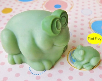 Frog (1-Cavity) / Mini Frog (4-Cavity) Silicone Soap Mold / Candle Mold / Resin Mold / Clay Mold