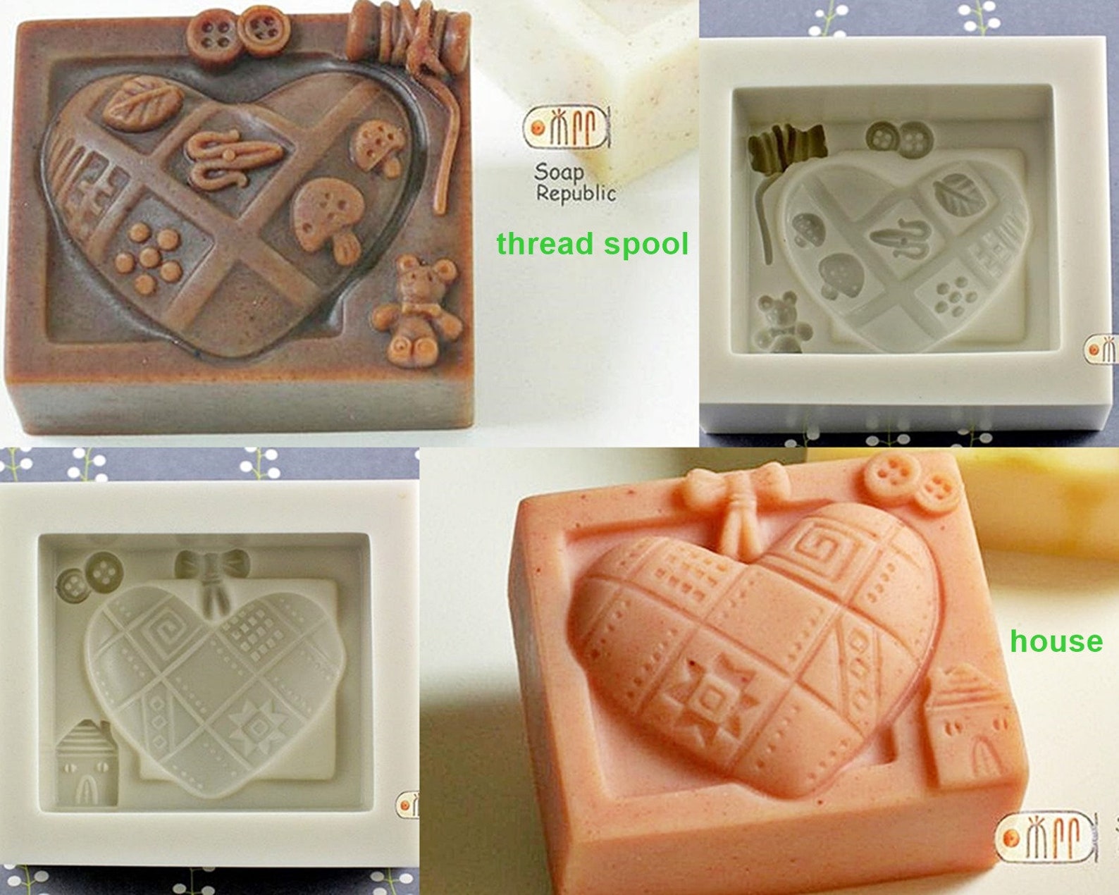 Love Quilting-house / Thread Spool Silicone Soap Mold / Candle | Etsy