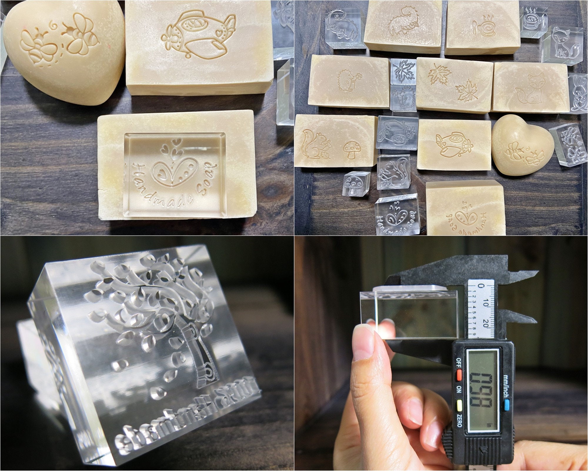 Flower Waltz Acrylic Soap Stamp / Cookie Stamp / Clay Pottery Etsy