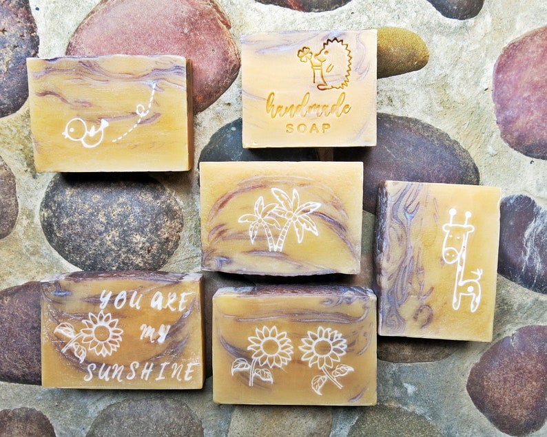 Happiness with Handmade Soap Acrylic Soap Stamp/Cookie Stamp/Clay Ceramics Pottery Stamp image 9