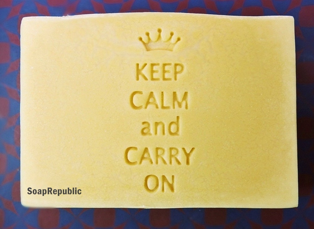 Keep Calm and Carry on Acrylic Soap Stamp/cookie Stamp/clay Ceramics  Pottery Stamp/paper Stamp 