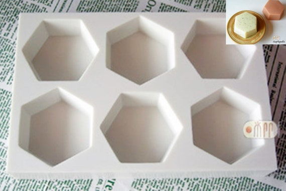 Hexagon Shape 6-cavity Silicone Soap Mold / Candle Mold 