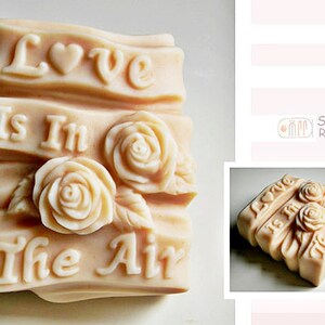 3D Love Heart Shape / You're the key / Tulip Love / Love is in the Air Silicone Soap Mold / Candle Mold image 6