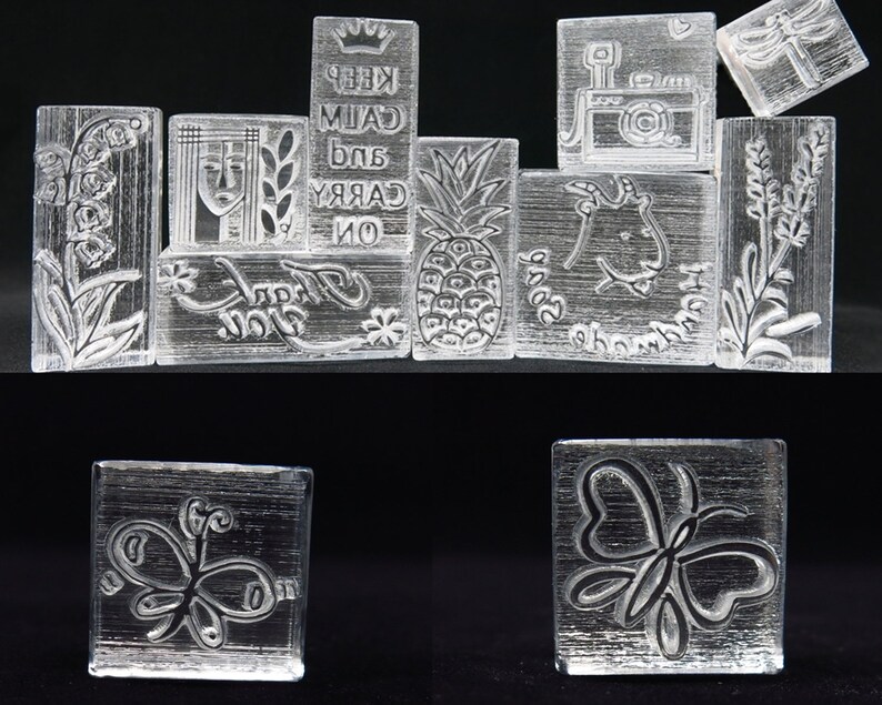 Butterflies Acrylic Soap Stamp/Cookie Stamp/Clay Stamp/Pottery Etsy