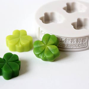 Mini Lucky Clover Mini Daisy / 3 Cavity Silicone Soap Mold / Candle Mold / Resin Mold / Clay Mold image 3