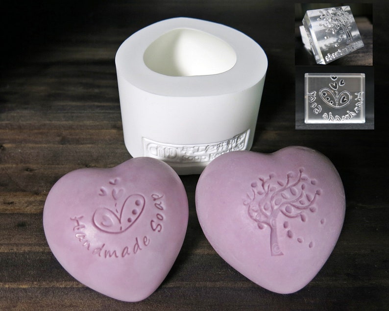 Happiness with Handmade Soap Acrylic Soap Stamp/Cookie Stamp/Clay Ceramics Pottery Stamp image 2