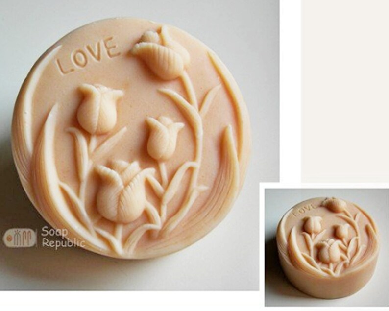 3D Love Heart Shape / You're the key / Tulip Love / Love is in the Air Silicone Soap Mold / Candle Mold image 5