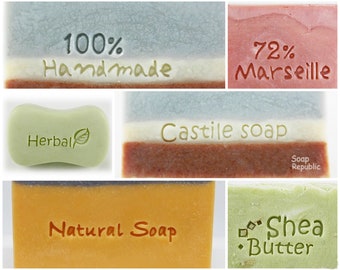 Castile Soap / 72% Marseille / Shea Butter / Natural Soap / Herbal / 100 Handmade Acrylic Soap Stamp