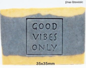 Good Vibes Only 50x20mm/35x35mm/Acrylic Soap Stamp/Cookie Stamp/Clay Ceramics Pottery Stamp