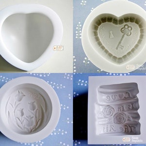 3D Love Heart Shape / You're the key / Tulip Love / Love is in the Air Silicone Soap Mold / Candle Mold image 2