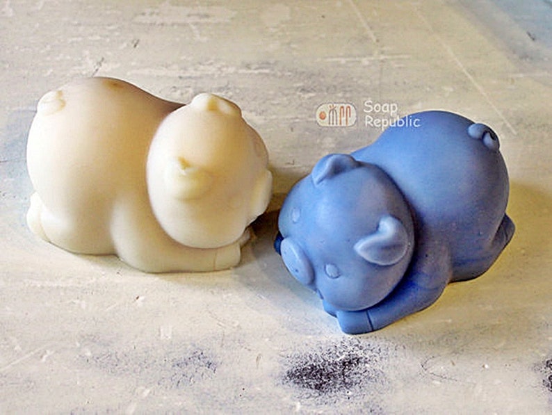 3D Design Sleeping Pig Silicone Soap Mold / Candle Mold Etsy