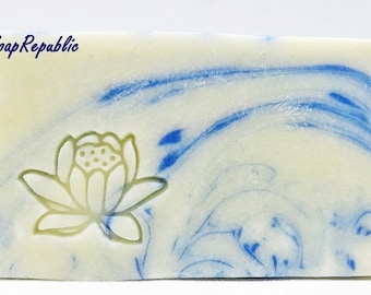 Lotus Acrylic Soap Stamp / Cookie Stamp / Paper Stamp / Clay Ceramics / Stamp