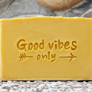 Solo buone vibrazioni Timbro per sapone acrilico/timbro per biscotti/timbro di carta/timbro di argilla/timbro di ceramica