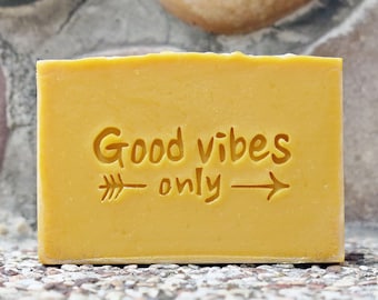 Good vibes only  Acrylic Soap Stamp/Cookie Stamp/Paper Stamp/Clay Stamp/Pottery Stamp