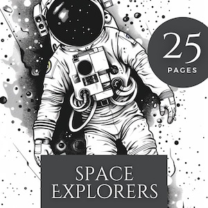 Galaxy Adventures Coloring Book | 25 Space-Themed Pages for Kids & Adults