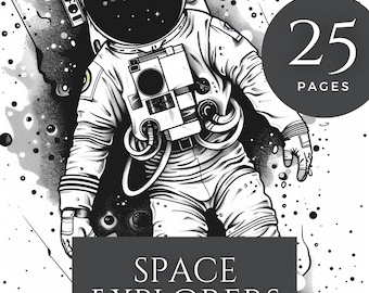 Galaxy Adventures Coloring Book | 25 Space-Themed Pages for Kids & Adults