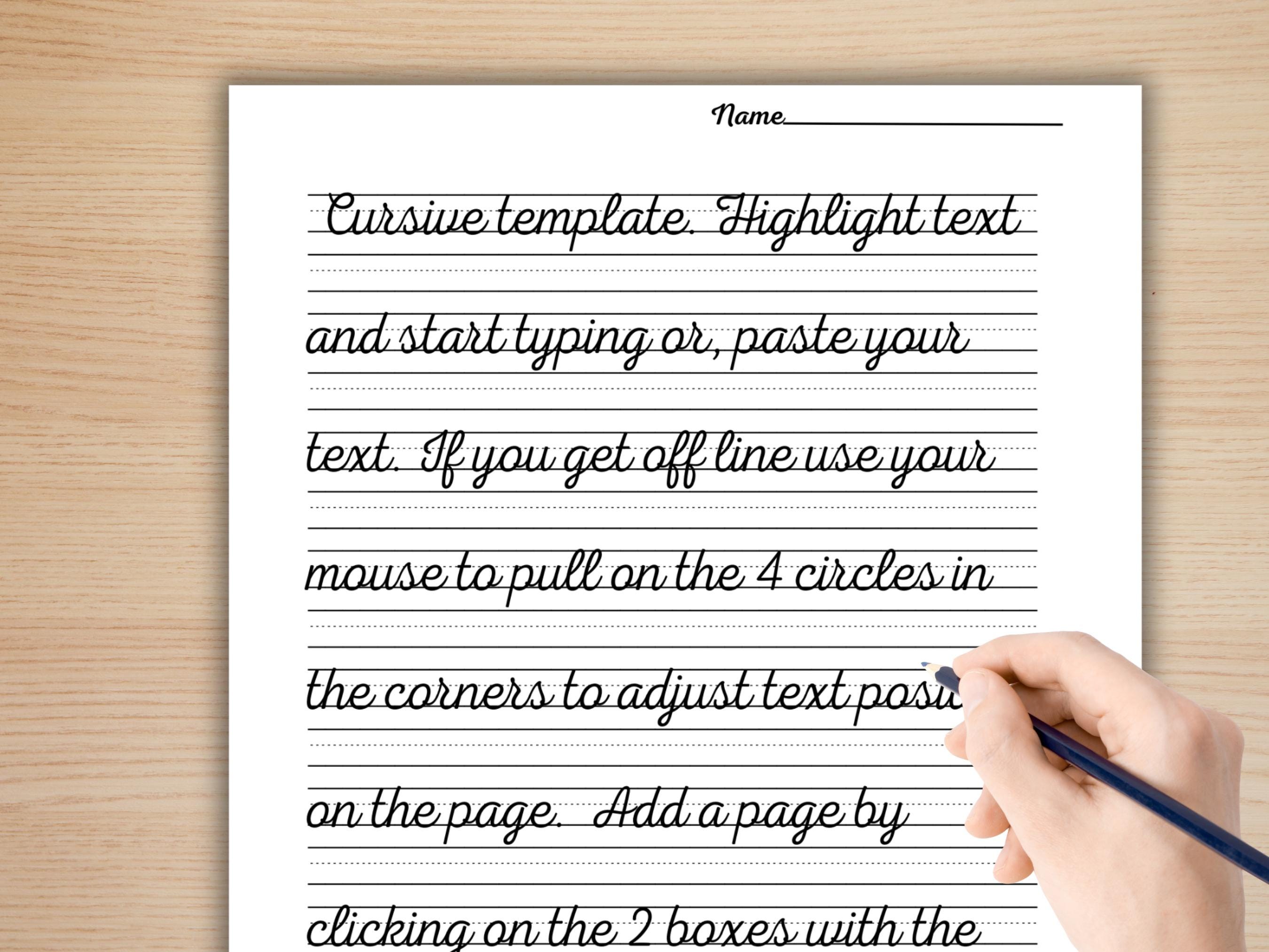 Editable Cursive Copywork Worksheet Template – Custom Handwriting Pages ...