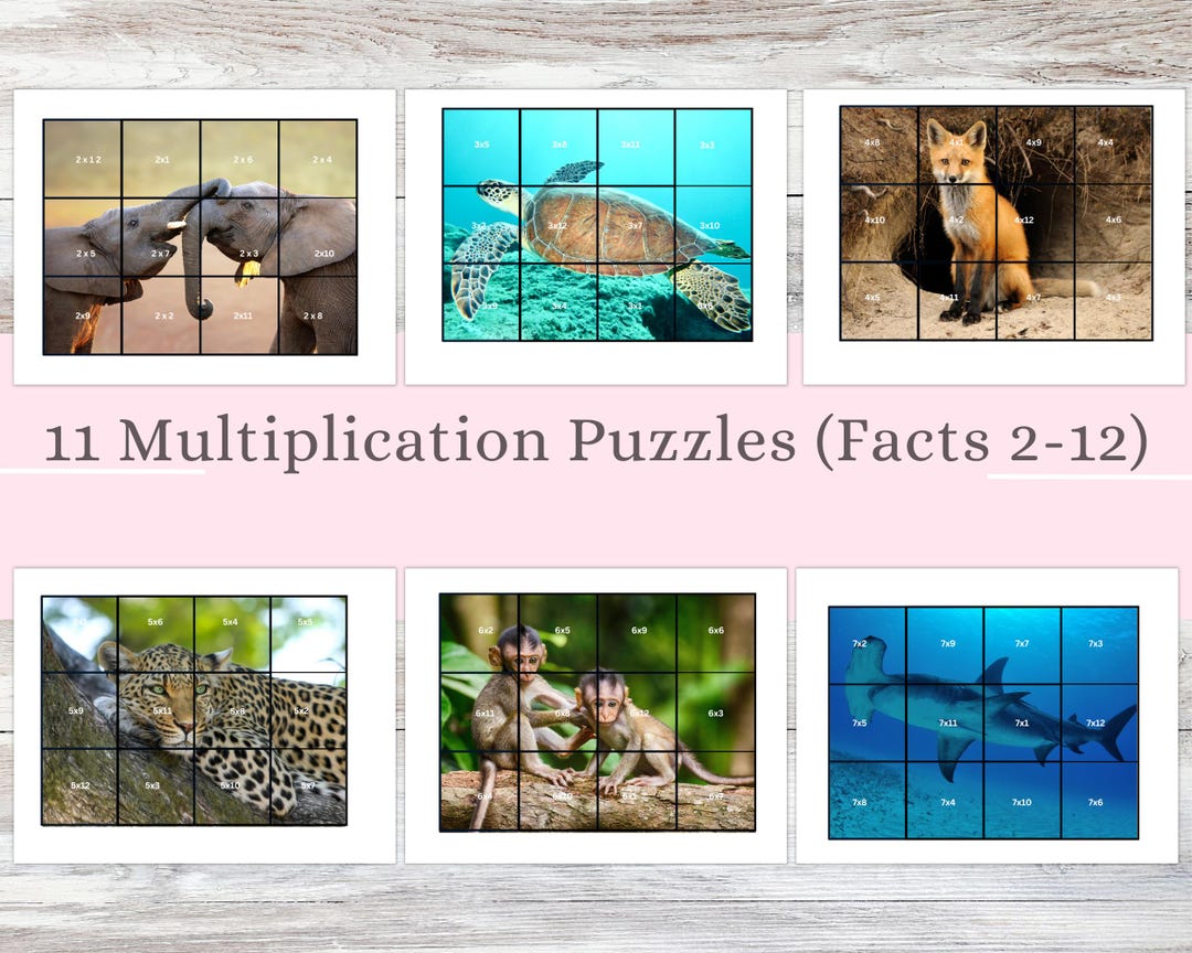 Wild Times Tables: Self-checking Multiplication Puzzles (facts 2–12) - Etsy