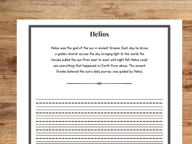 Greek Gods and Goddesses Print Copywork Workbook | Manuscript ...