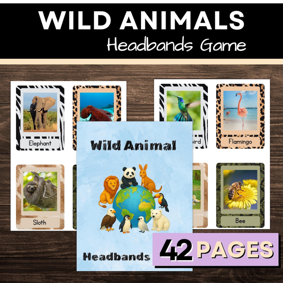 Animal Headbands Game – Printable Guessing Game for Kids - Etsy
