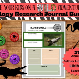 Zoology Research Journal Bundle | 39 Wild Animals Worksheets | Homeschool Science Unit Study | Follows Wild Kratts Season 1