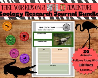 Wild Kratts Zoology Journal: 39 dierenwerkbladen, thuisonderwijs (pdf-download)