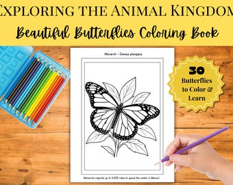 Butterfly Coloring Book for Kids: Educational Insect Activity (Digital Download)