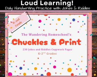 Chuckles & Print Jokes and Riddles Print Copywork Workbook for K-2nd grade
