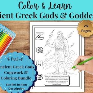 Libro para colorear de mitología griega para niños: 25 dioses y diosas (PDF)