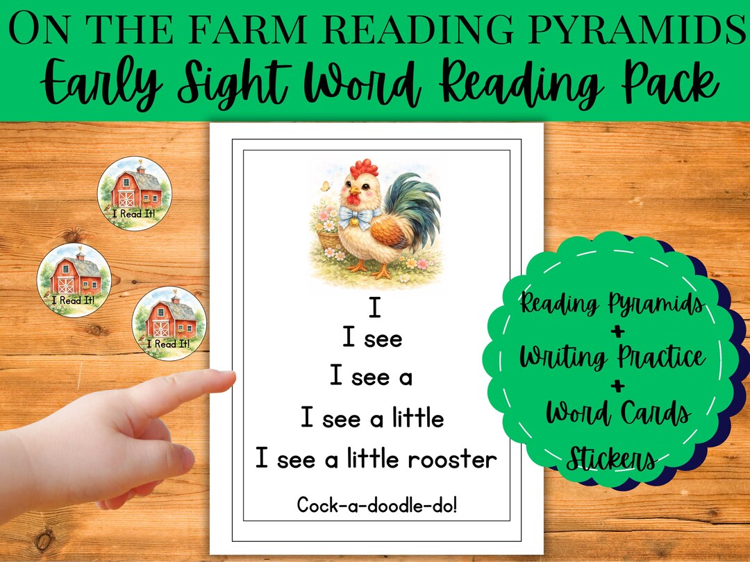 Farm Animals Reading Pyramids | Pre-k Writing Practice (digital ...