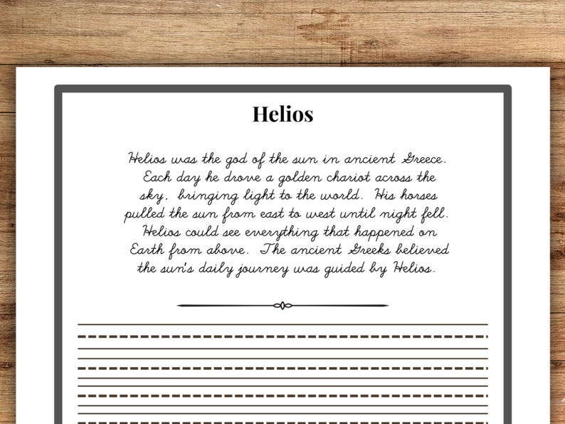 Greek Gods and Goddesses Copywork | Ancient Greece Handwriting Practice ...