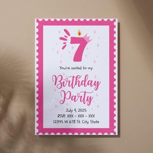 Customizable Kids birthday invite, Custom Invitation template, Instant download